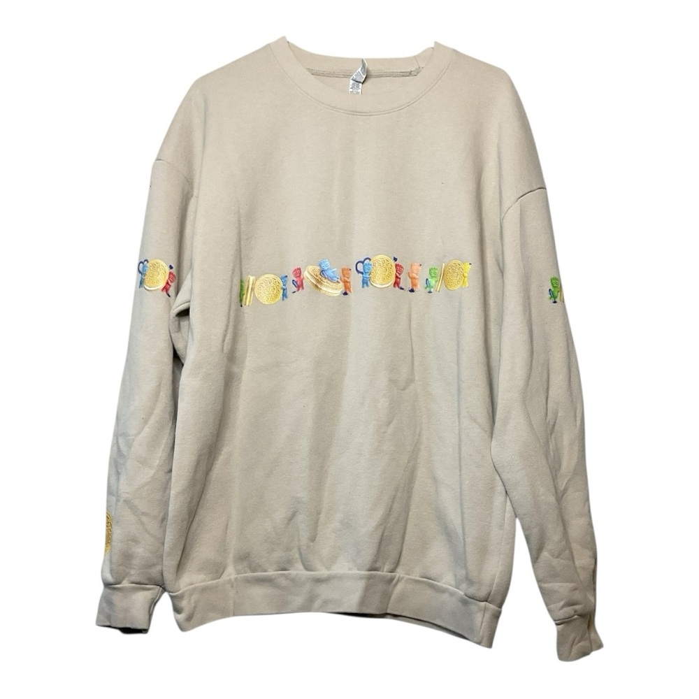 Unisex American Apparel, Oreo, Sour Patch kids tan sweatshirt, size large